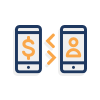 cell phones making P2P payments icon