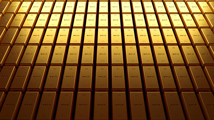 gold bars stored at the Federal Reserve